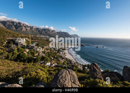 L'humeur du soir, plage de Clifton, Bantry Bay, Cape Town, Western Cape, Afrique du Sud, l'Afrique Banque D'Images