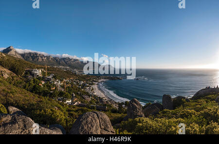 L'humeur du soir, plage de Clifton, Bantry Bay, Cape Town, Western Cape, Afrique du Sud, l'Afrique Banque D'Images