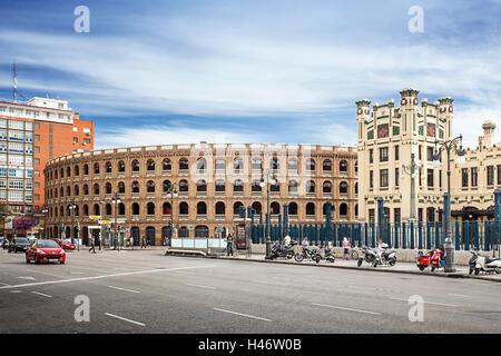 Arène de corrida Plaza de Toros à Valence, Espagne Banque D'Images