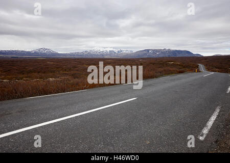 Thingvallavegur 36 route route par cercle d'or de thingvellir Islande Banque D'Images