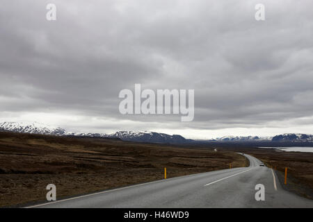 Thingvallavegur 36 route route par cercle d'or de thingvellir Islande Banque D'Images