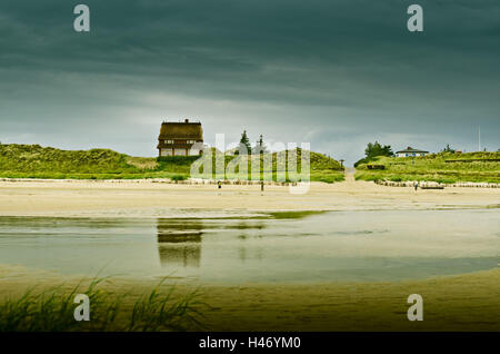 Allemagne, Schleswig-Holstein, Amrum, plage de sable, du sable, de la Banque mondiale, Kniepsand Banque D'Images