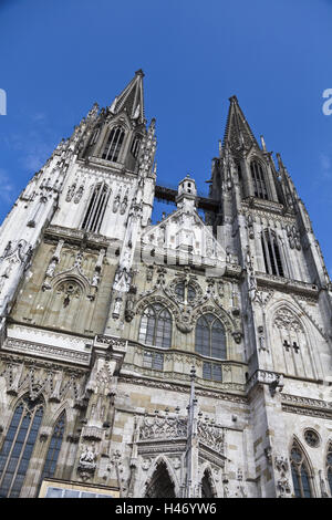 Cathédrale St Peter à Regensburg, Bavière, Allemagne, Banque D'Images