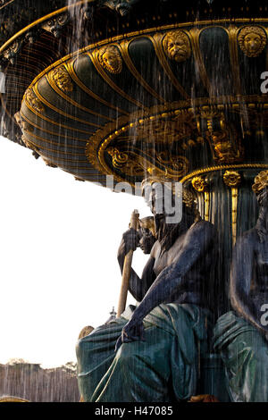 'Fontaine Fontaine des Mer' à la place de la Concorde, Paris, France, Banque D'Images