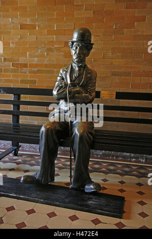 Les USA, Californie, Los Angeles, centre-ville, 304 South Broadway, Bradbury Building, banque, Charlie Chaplin, Figur Banque D'Images