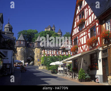 Allemagne, Hesse, Taunus, Lahn, brown la bile, la place de marché avec l'objectif du marché, Banque D'Images