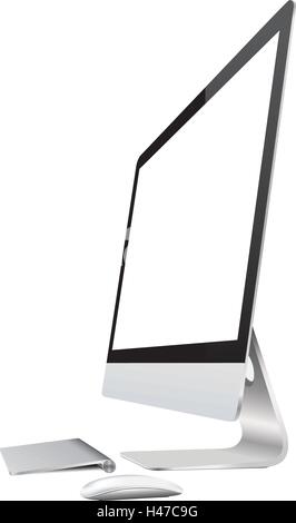 Tous les modernes-en-un ordinateur isolé sur fond blanc. Vecteur EPS10 Illustration de Vecteur