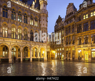 Belgique, Bruxelles, Grand-Place, grand marché, soir, Banque D'Images