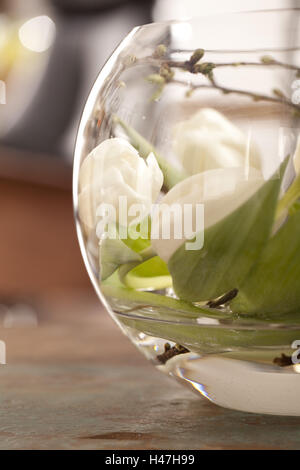 Vase, tulipes, arrangement floral, Banque D'Images