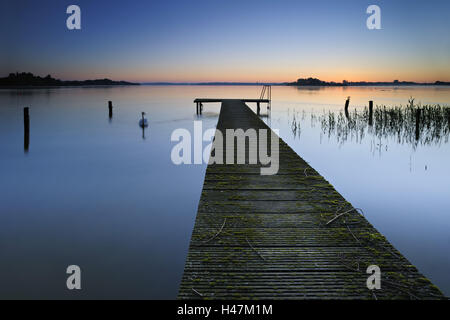 Allemagne, Mecklembourg-Poméranie-Occidentale, le lac Schaalsee, matin, l'humeur Banque D'Images