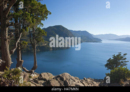 L'Argentine, Patagonie, San Martin, le lac Lago Lacar, Banque D'Images