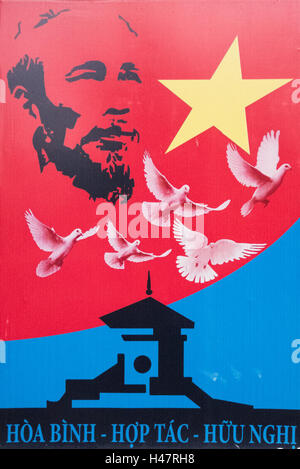 Poster à l'extérieur du Musée des débris de guerre, Ho Chi Minh Ville (Saigon), Vietnam Banque D'Images