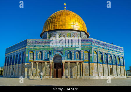 Le dôme du Rocher (Qubbet el-Sakhra) est l'un des plus grands monuments islamiques, il a été construit par Abd el-Malik, Jérusalem Banque D'Images