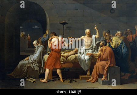 Jacques-Louis David - la mort de Socrate Banque D'Images