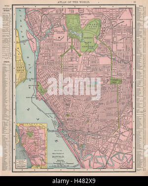 Plan Plan de la ville ville de Buffalo. New York. RAND MCNALLY 1912 carte ancienne Banque D'Images