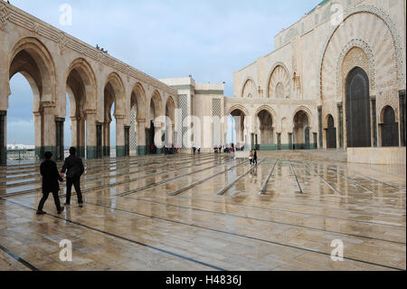 Vue sur la Grande Mosquée Hassan II de Casablanca, la vue la plus impressionnante, achevée en 1994. Banque D'Images