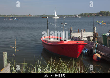 Allemagne, Schleswig - Holstein, région de pêche à la ligne traverse la Meuse, bateaux de pêche, Banque D'Images