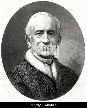 Léon XIII : Vincenzo Yaela Pecci (1810-1903) Le Pape de 1878. Banque D'Images