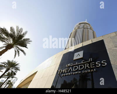 Hôtel de luxe L'adresse, 63 étages, Metropolis, le centre-ville de Dubai, Dubaï, Émirats arabes unis, Banque D'Images