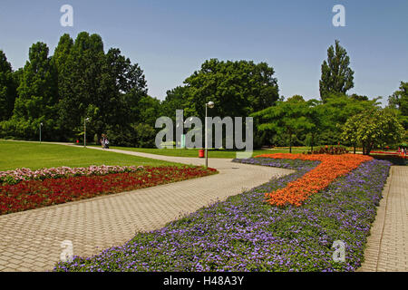 Allemagne, Mannheim, Baden-Wurttemberg, Luisenpark, splendides parterres, Summers, Banque D'Images