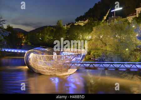 Murinsel, Graz, Styria, Austria, Europe centrale, Europe, Banque D'Images