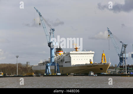 Allemagne, Basse-Saxe, château Papen, chantier Meyer, bateau de croisière, Gunung Dempo, Banque D'Images