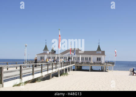 Allemagne, Mecklembourg-Poméranie-Occidentale, l'île d'Usedom, l'embarcadère de Ahlbeck (village), Banque D'Images