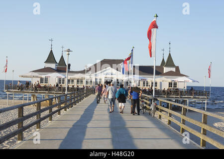 Allemagne, Mecklembourg-Poméranie-Occidentale, l'île d'Usedom, l'embarcadère de Ahlbeck (village), Banque D'Images