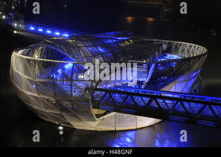 Murinsel, bâtiment, le Mur, rivière, Graz, en Styrie, Autriche, Banque D'Images