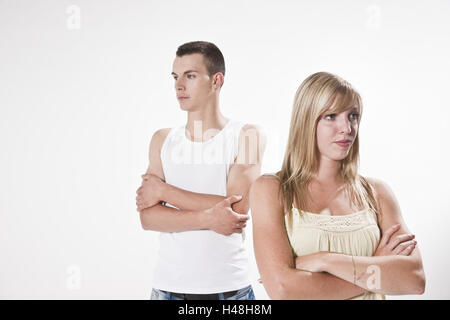 Jeune couple, sérieusement, lutte, conflit, portrait, Banque D'Images