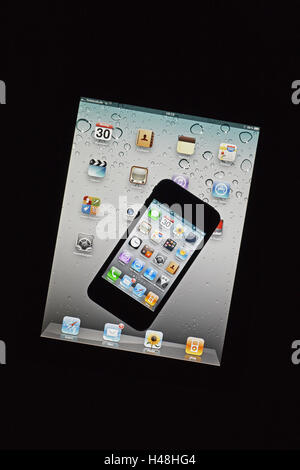 L'iPad 2, affichage, applications, programmes, multi-fonction de l'air, Banque D'Images