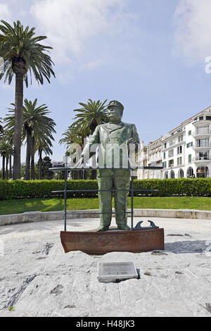 Statue du Roi D. Carlos I, Cascais, côte de Lisbonne, Portugal, Banque D'Images