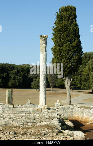 La Croatie, Kvarner, île de Brijuni Veli dans le parc national de Brijuni îles en face de Pula, l'excavation Villa romaine, Banque D'Images