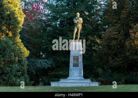 Statue de Robert Burns, le parc Stanley, Vancouver, Colombie-Britannique, Canada. Banque D'Images