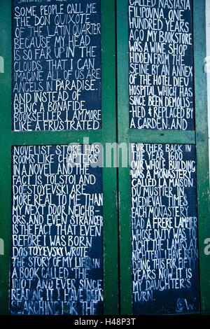 Shakespeare et Co., l'un des plus connus de librairies dans le Quartier Latin, Paris, France, Banque D'Images