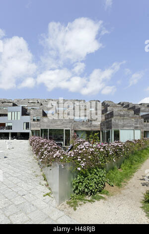 L'architecture moderne, maison en construction, Orestad, île Amager, Copenhague, Danemark, Scandinavie, Banque D'Images