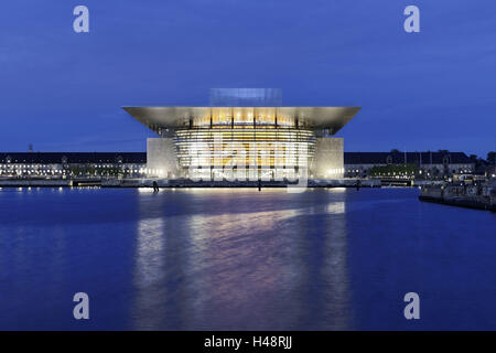 Opéra Royal, crépuscule, Copenhague, Danemark, Scandinavie, Banque D'Images