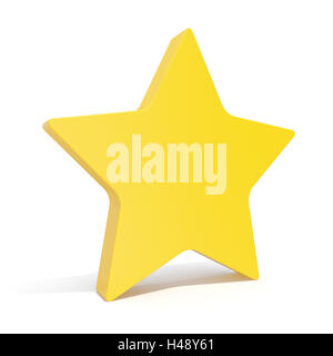 3d illustration star, icône de favoris isoated on white background. Banque D'Images