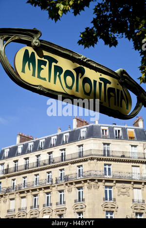 Métro Abbesses, Jugendstil, Montmartre, Paris, Ile-de-France, France, Banque D'Images