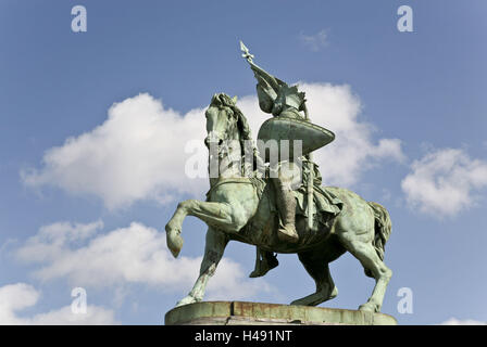 Belgique, Bruxelles, Place Royale, monument, Gottfried von Bouillon, Banque D'Images