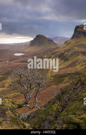 Paysage spectaculaire de la Trotternish Quiraing, montagnes, île de Skye, en Ecosse. Banque D'Images