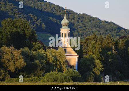 Church'Maria am Wasser' sur l'Elbe, Hosterwitz, Dresde, Saxe, Allemagne, Banque D'Images