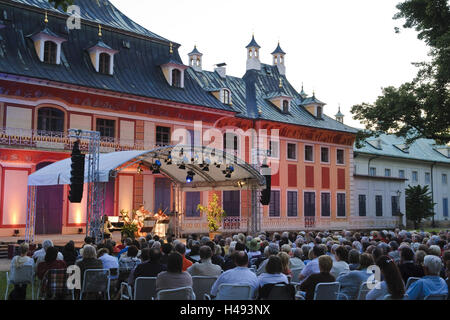 Les concerts devant le château de Pillnitz, Dresde, Saxe, Allemagne, Banque D'Images