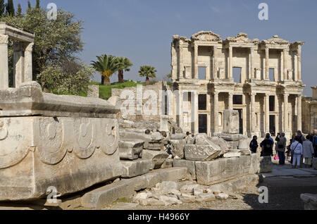 La Turquie, côte ouest, Izmir, Ephèse, Celsusbibliothek, Banque D'Images