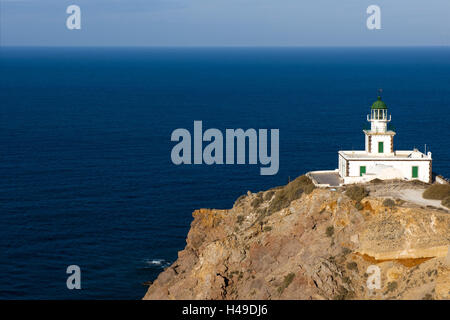 Grèce, les Cyclades, Santorin, phare, Banque D'Images