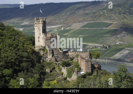 Château Sooneck, près de Niederheimbach, le Rhin, Rhénanie-Palatinat, Allemagne, Banque D'Images