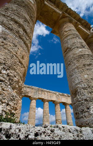 Italie, Sicile, Selinunt, acropole, temple de la ruine, Banque D'Images