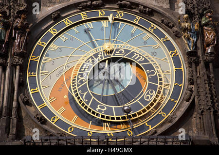 Cadran solaire, Town Square, marché, Vieille Ville, Prague, horloge, la main, l'heure, l'heure, le couteau, l'astronomie, Banque D'Images