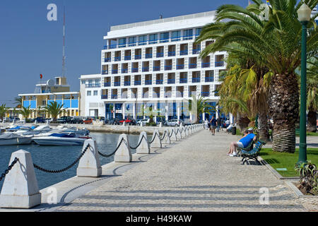 Portugal, Algarve, Faro, Doca de Receiro, promenade du port, Banque D'Images