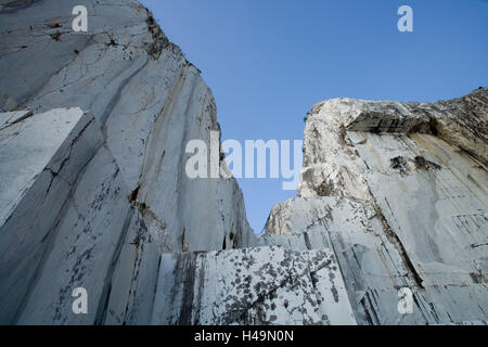 Italie, Toscane, la carrière de marbre de Carrare, fermer, Banque D'Images